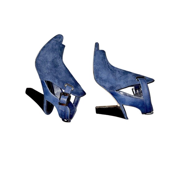 Marc Fisher QMHelene Women's Blue Suede Block Stepping Out Heels Size 8M - Picture 4 of 6